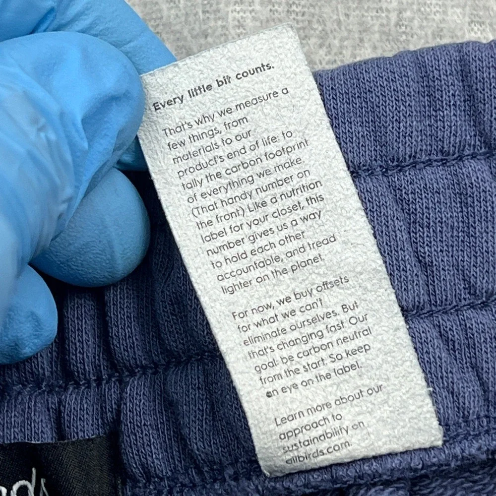 Allbirds R&R Sweatpants Men's Large Blue Organic Pima Cotton Hemp Jogger Pants